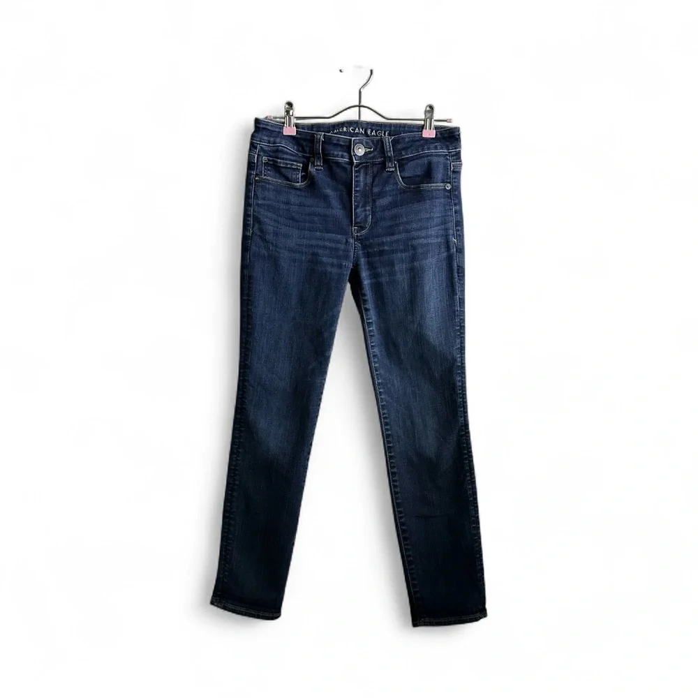 American Eagle Women's Dark Blue Skinny Jeans - Picture 2 of 7